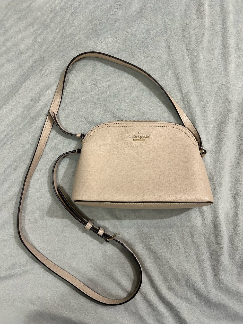 kate spade Cream Dome Leather Crossbody Bag with Adjustable Strap